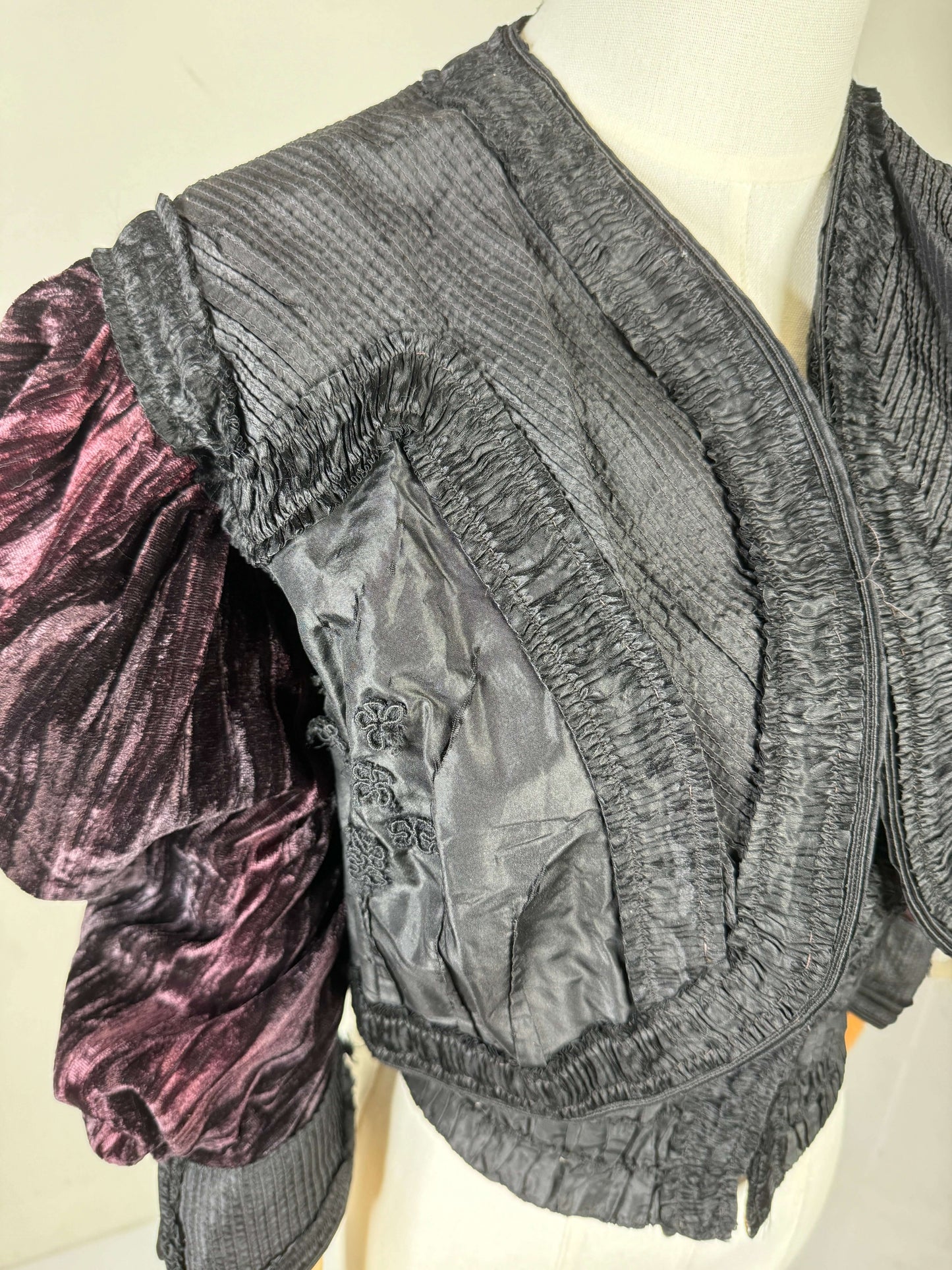 Black Pintuck & Velvet Bolero 1900s