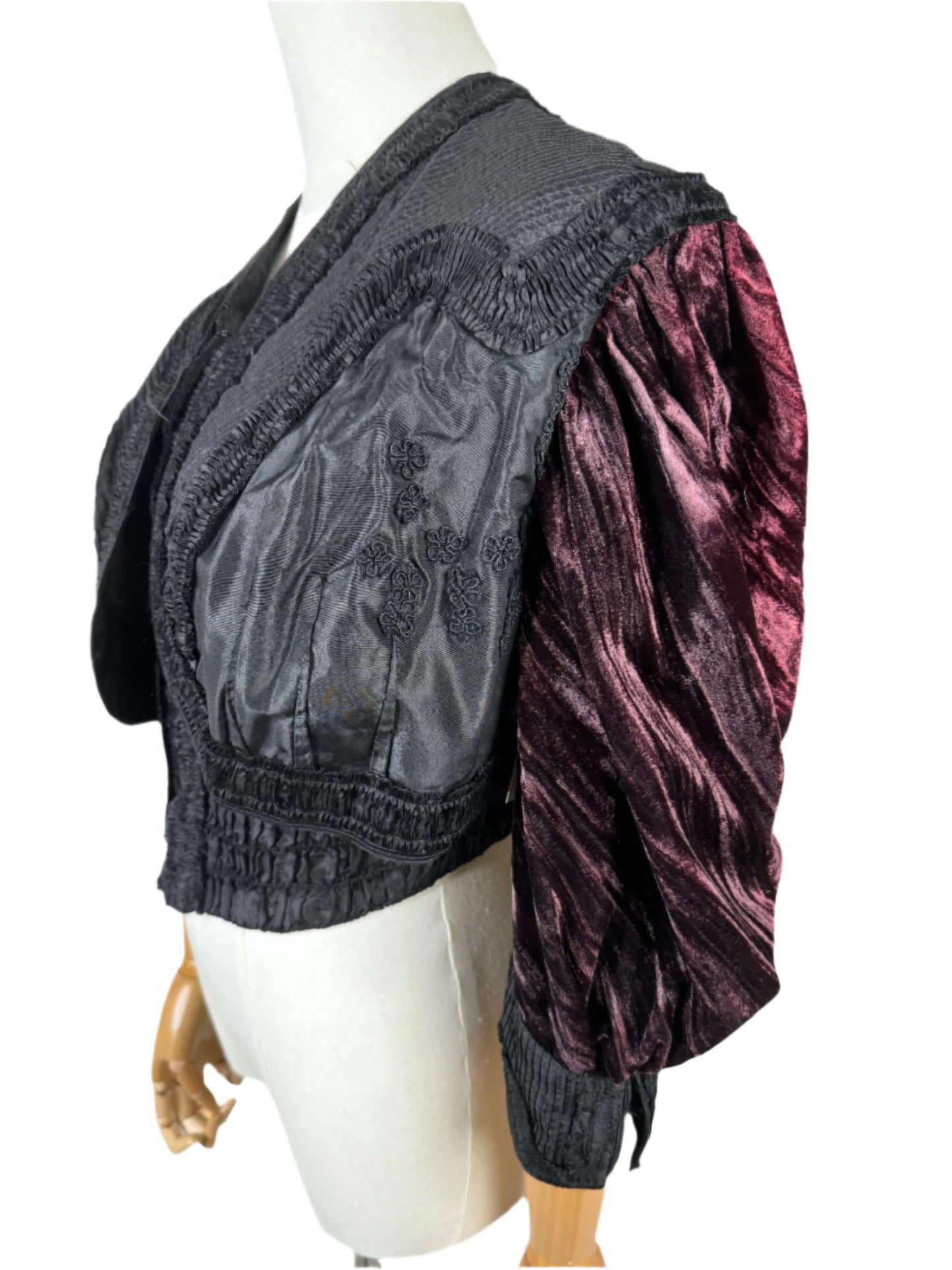 Black Pintuck & Velvet Bolero 1900s