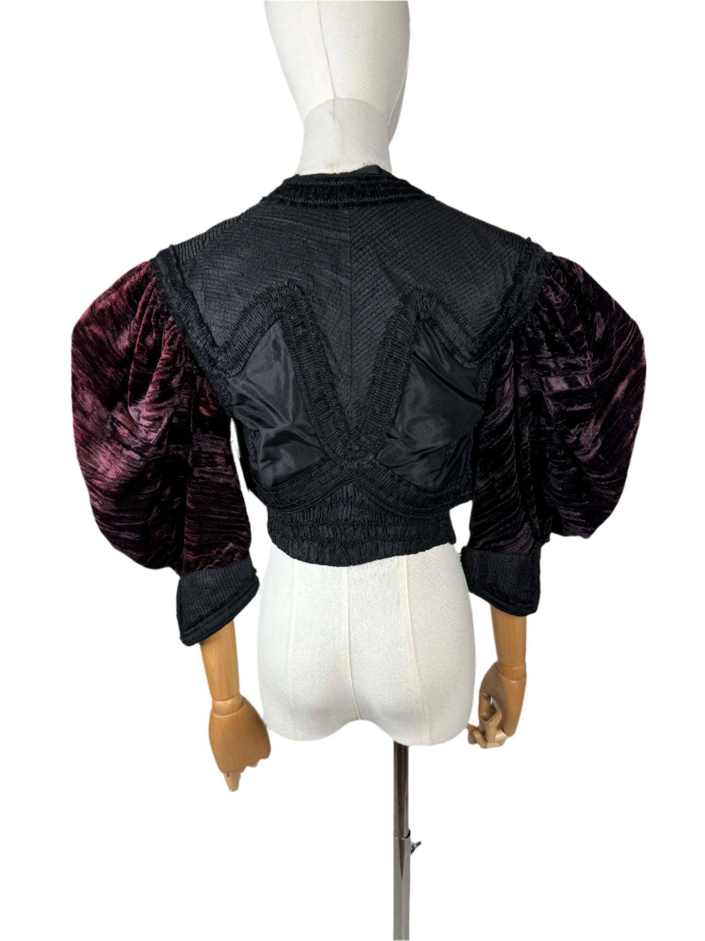Black Pintuck & Velvet Bolero 1900s