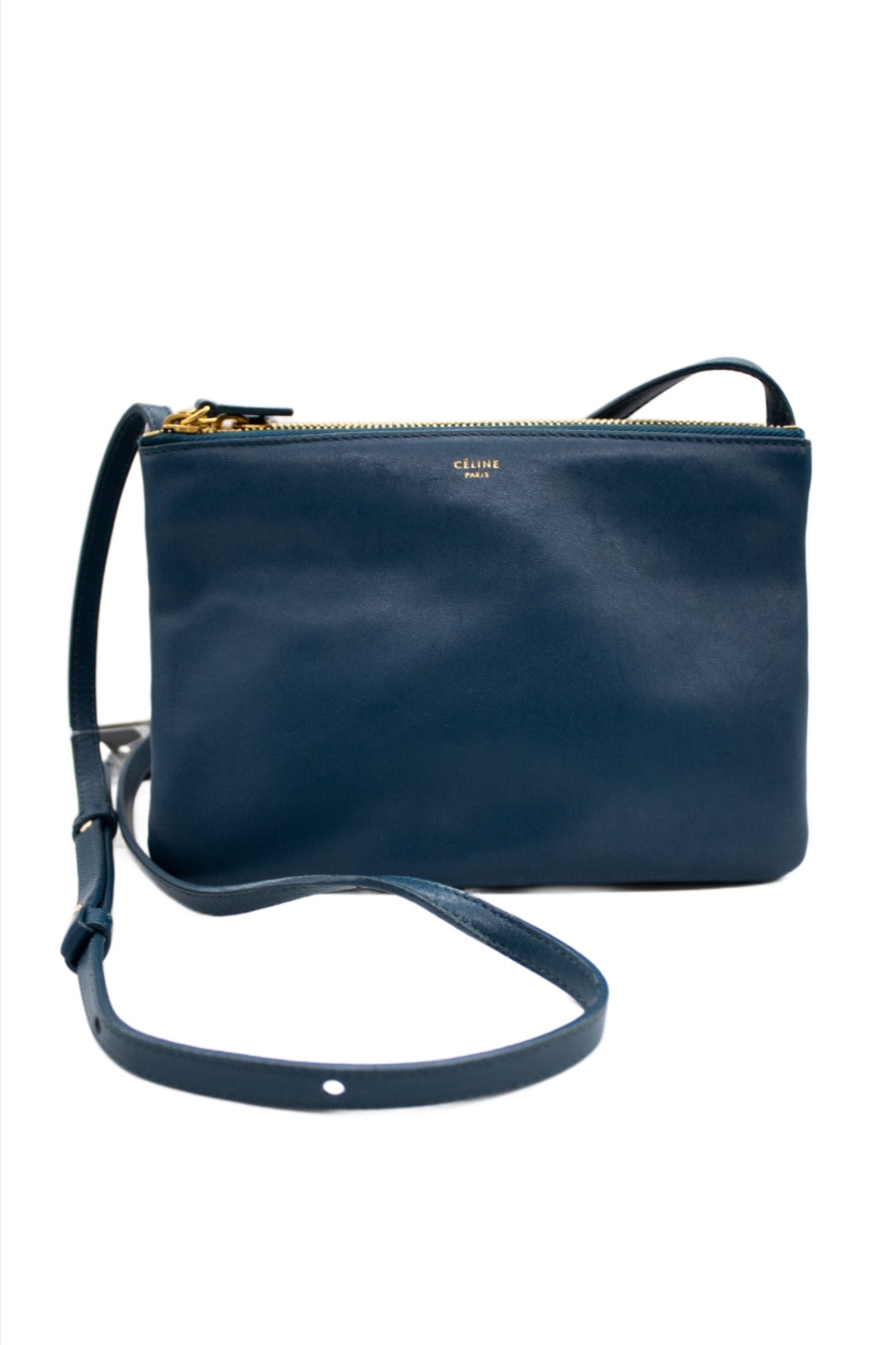 CELINE Blue Torio Shoulder Purse Y2K