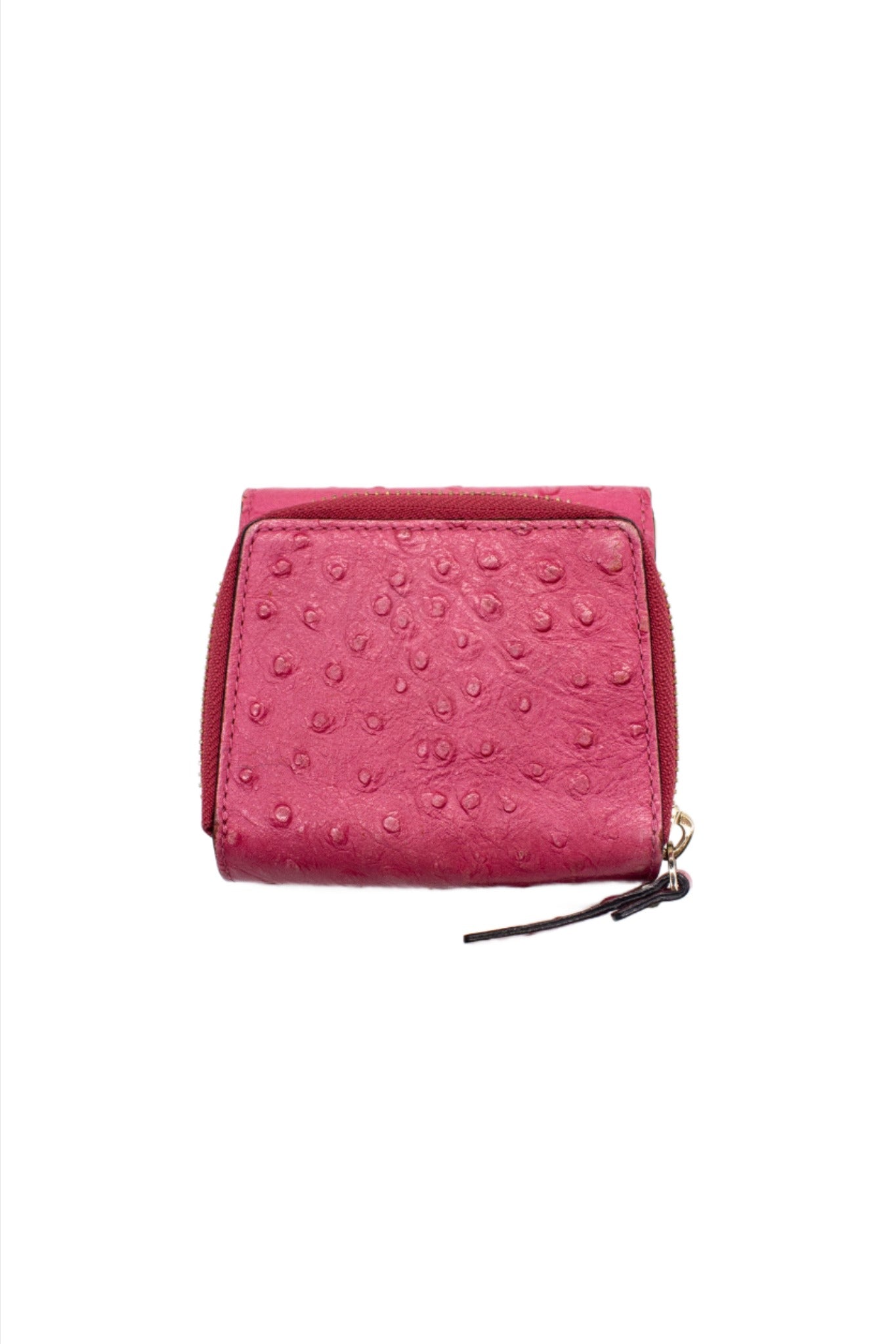 Kate Spade, Pink Ostrich Leather Wallet Y2K