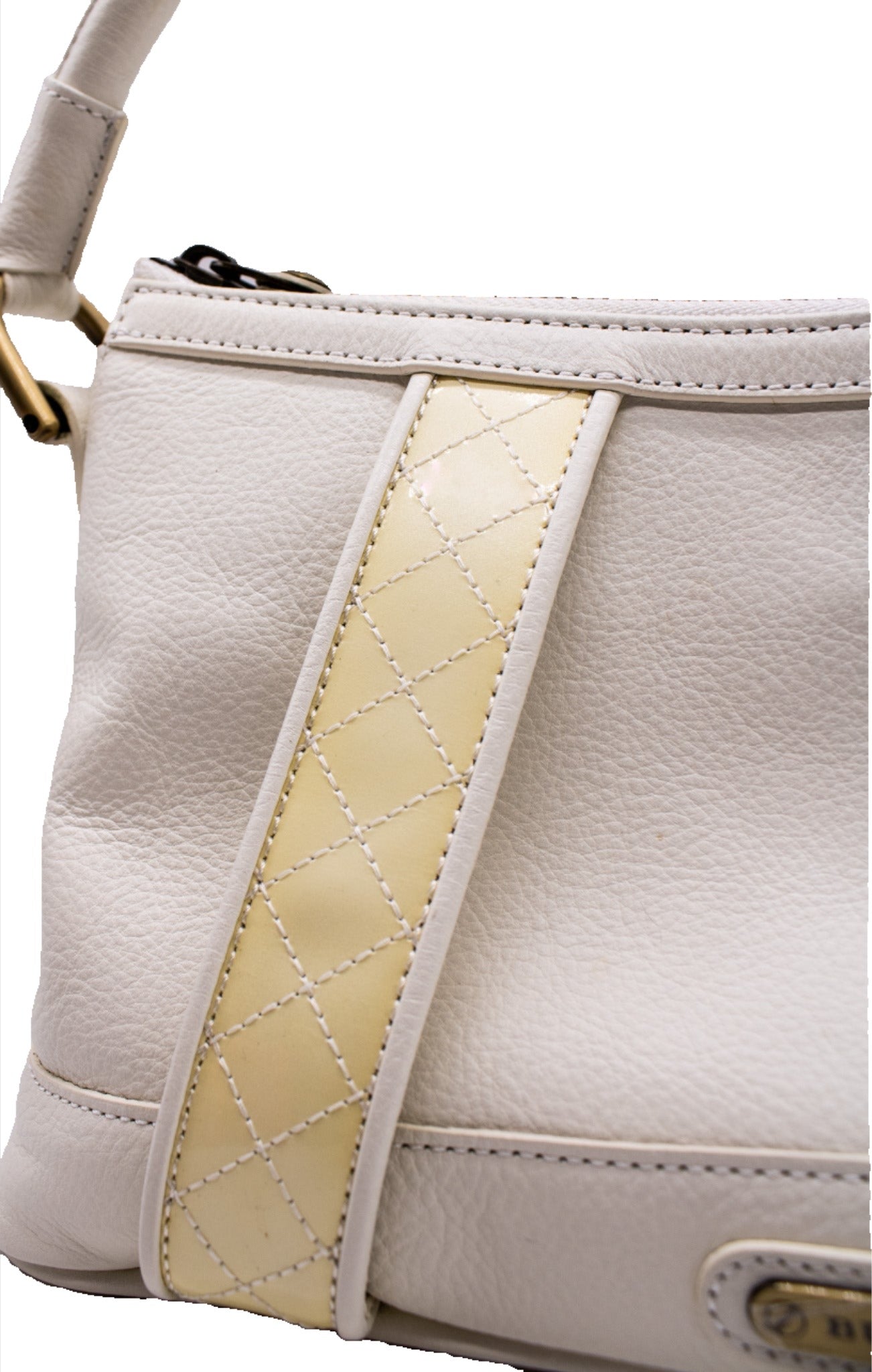 Burberry Shoulder Bag White Leather Y2K
