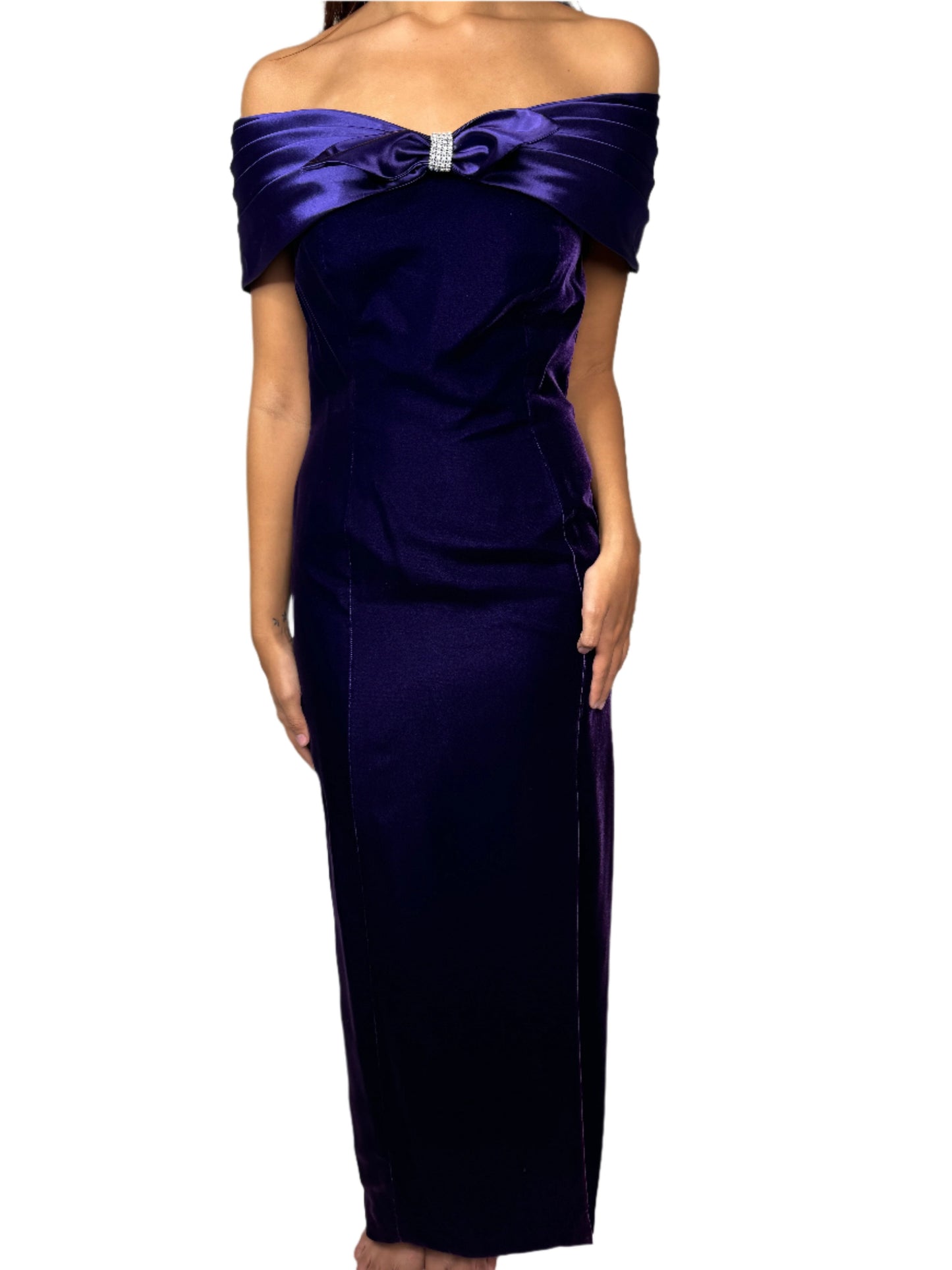 Purple Velvet Evening Gown 1990s