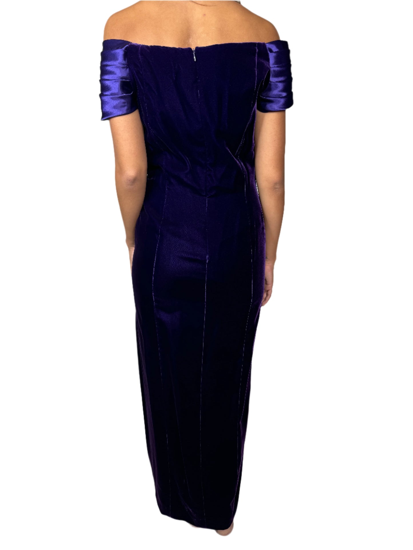 Purple Velvet Evening Gown 1990s