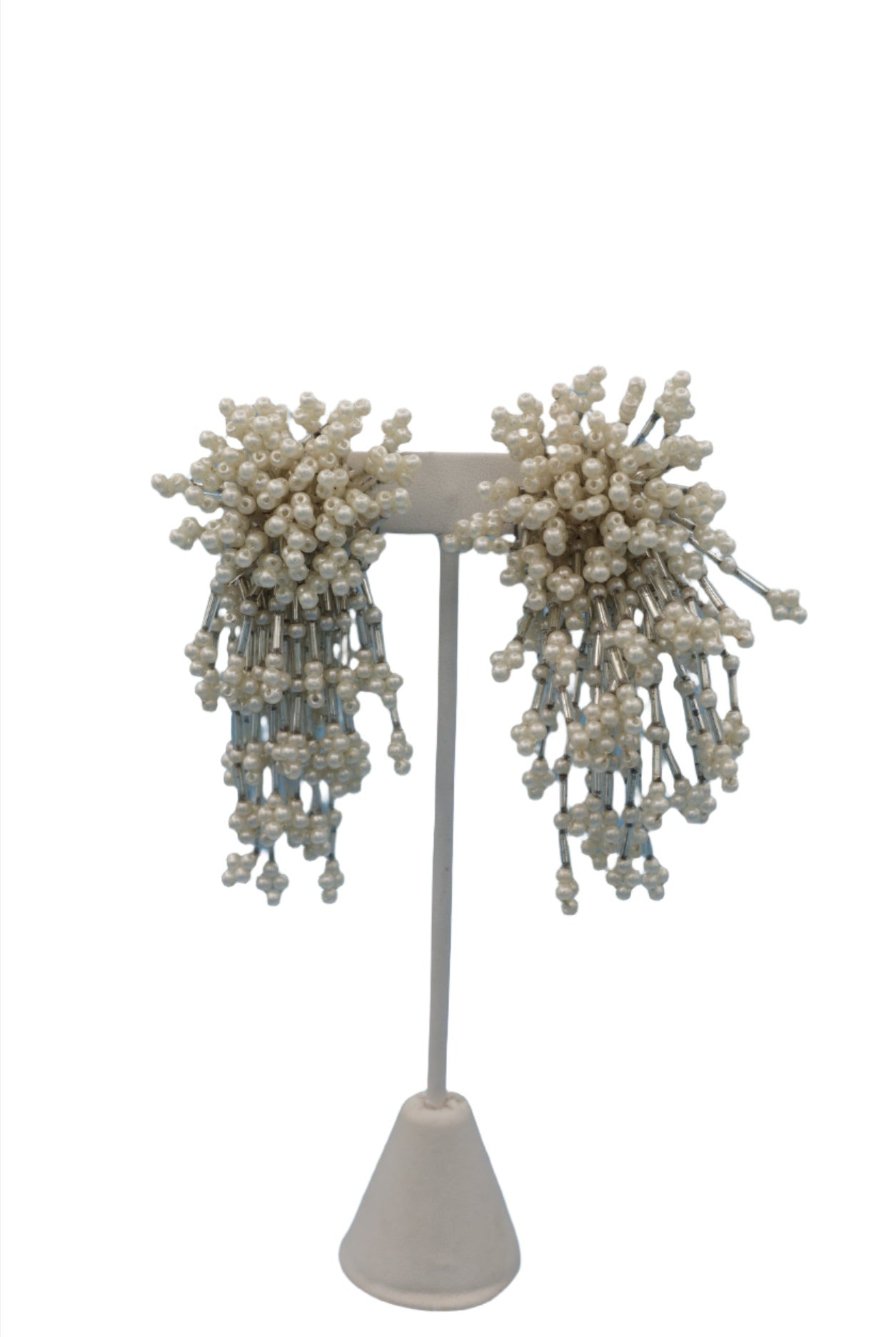 Pearl Burst Dangle Beaded Earrings 1980s