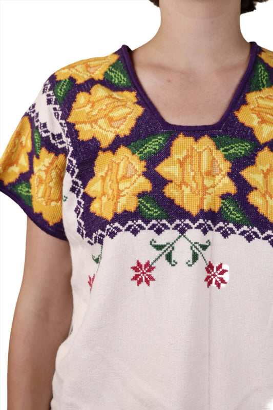 Needlepoint Peasant Top 1970s