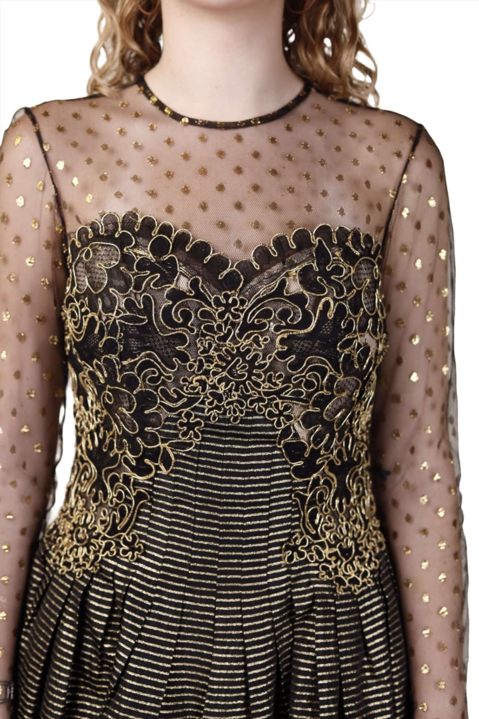 Victor Costa, Black & Gold Dress 1980s Victor Costa, Black & Gold Dress 1980s