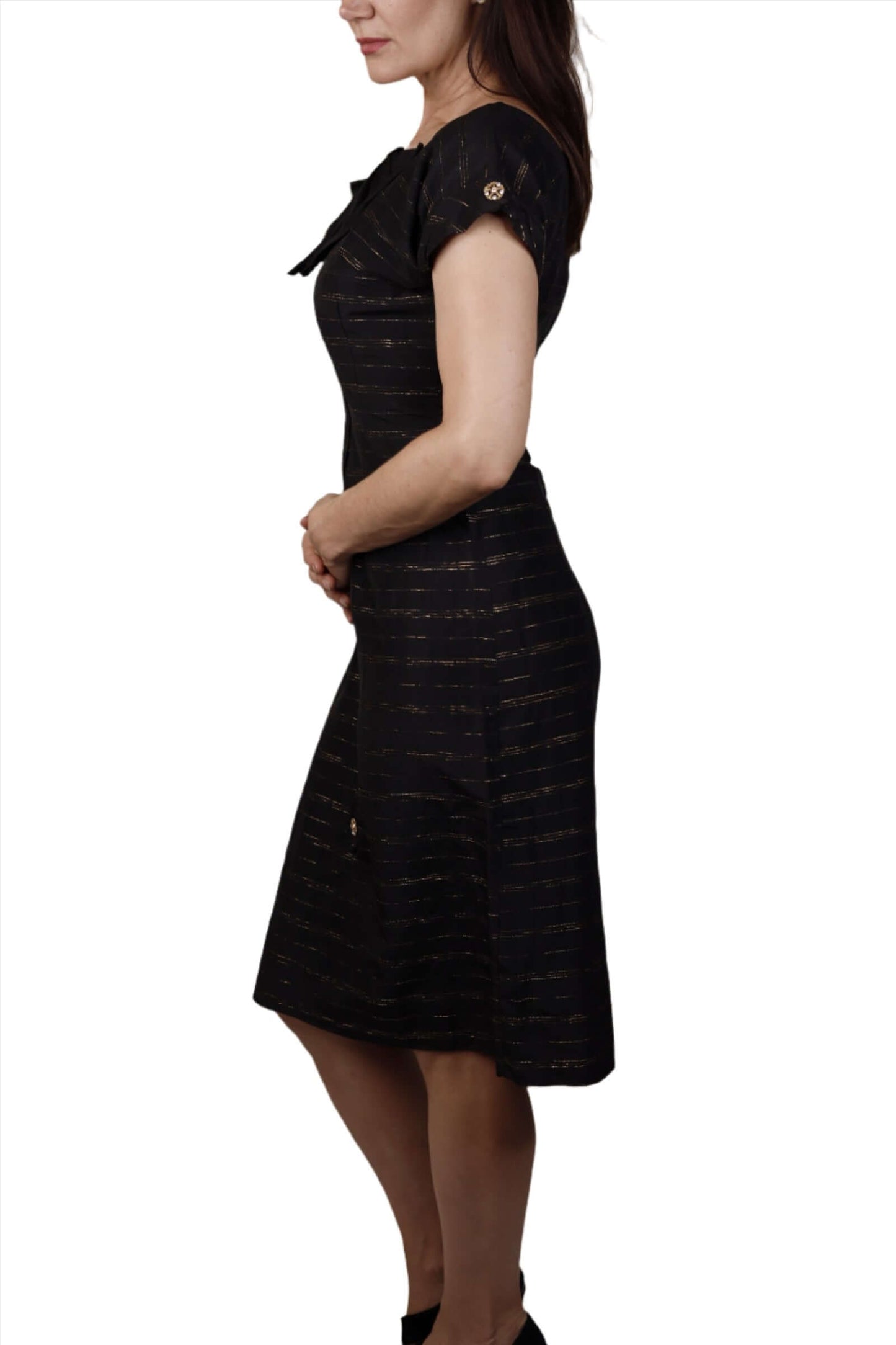 Black & Gold Sheath Dress 1940s
