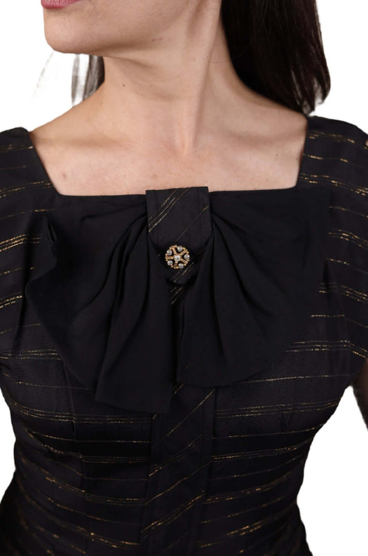 Black & Gold Sheath Dress 1940s