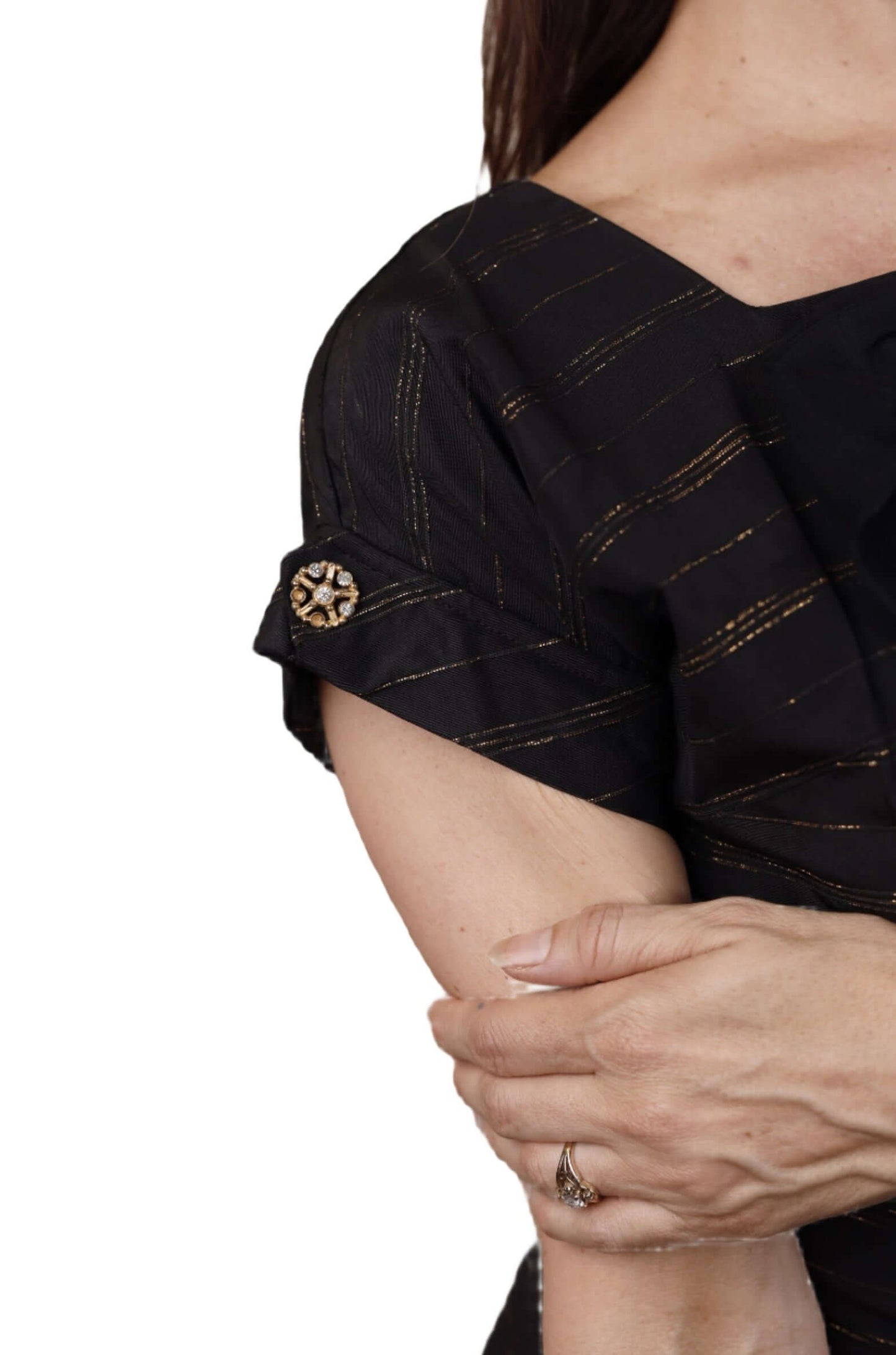 Black & Gold Sheath Dress 1940s