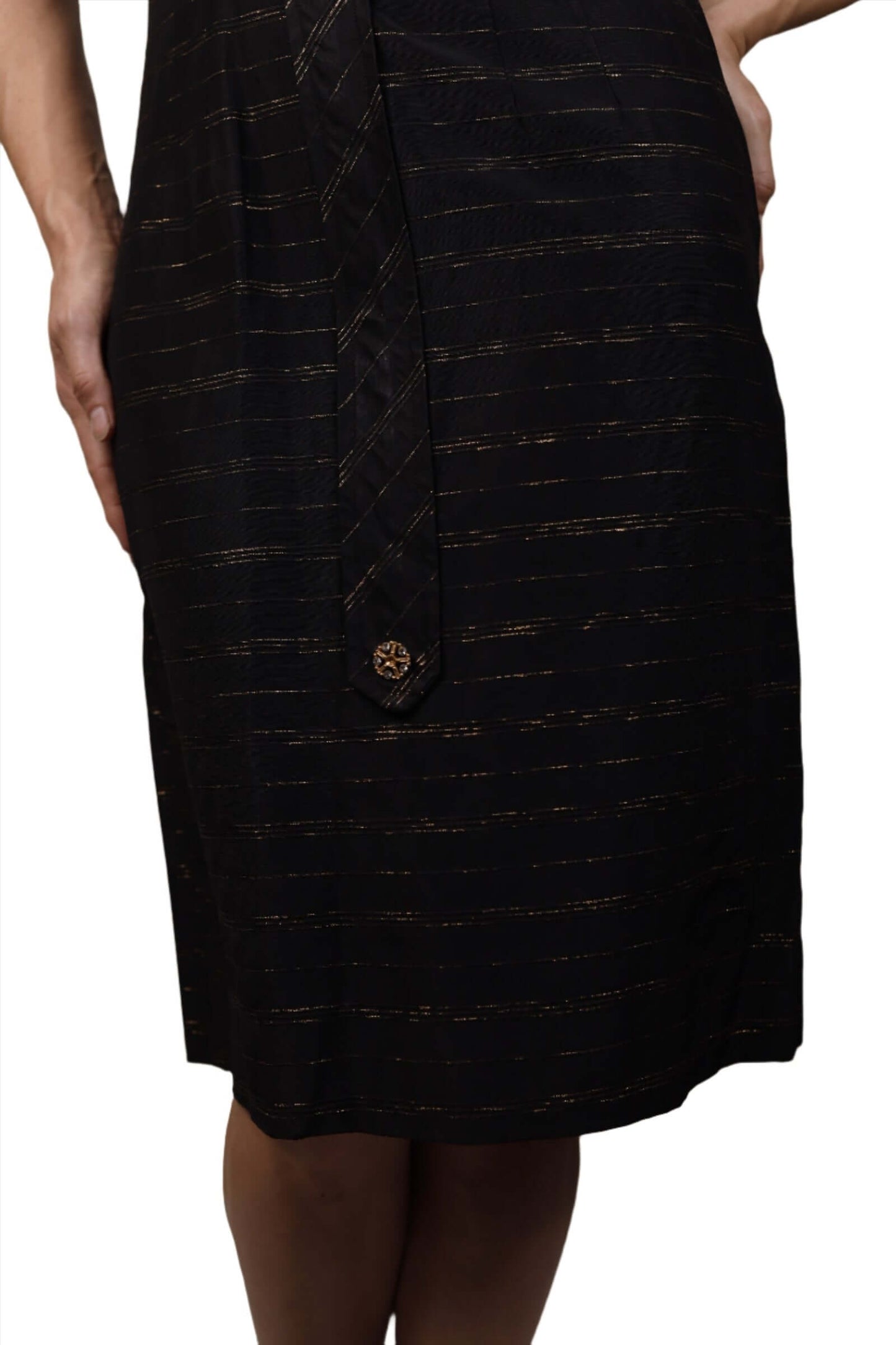 Black & Gold Sheath Dress 1940s