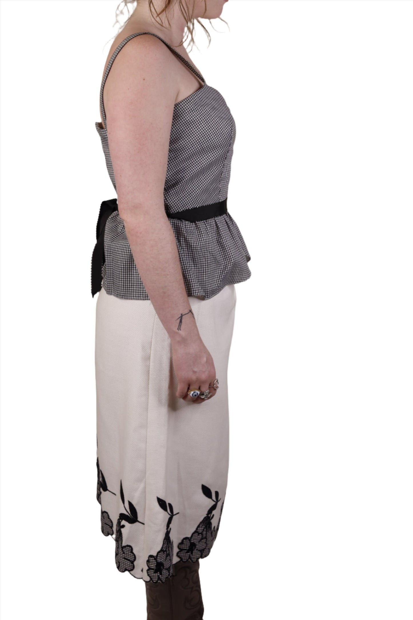 Black & White Gingham Top & Skirt Set 1950s