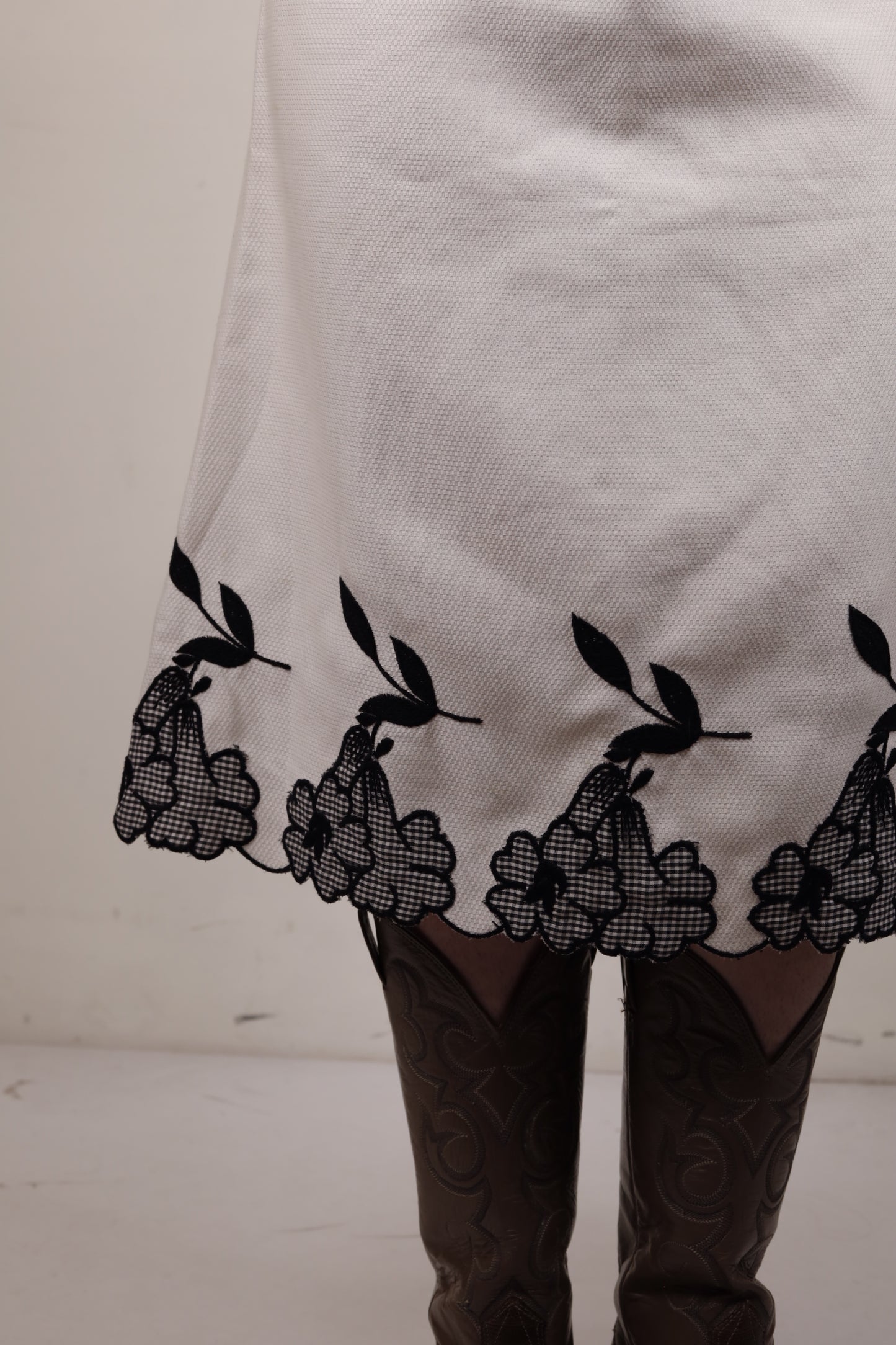 Black & White Gingham Top & Skirt Set 1950s