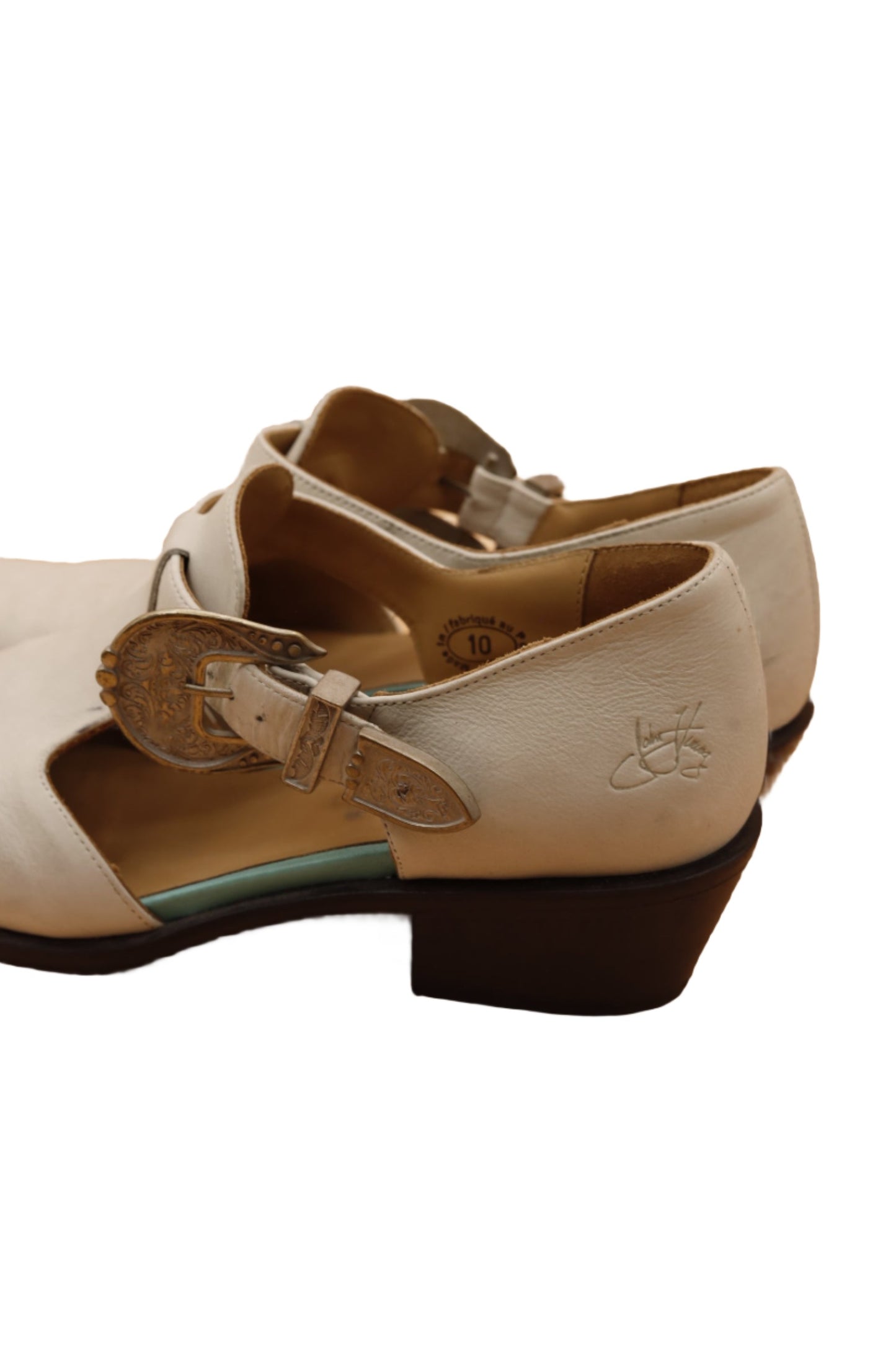 Fluevog Cream Suede Booties W 10 Y2K