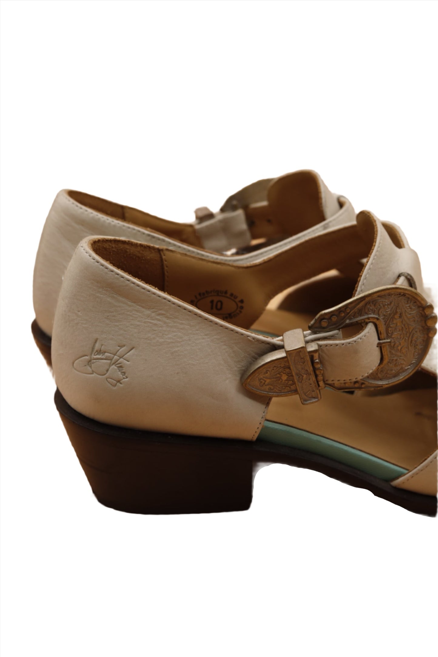 Fluevog Cream Suede Booties W 10 Y2K