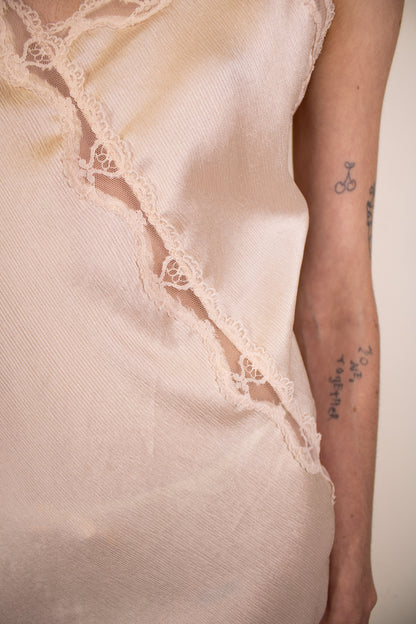 Halston, Baby Pink Silk Full Slip 1980s