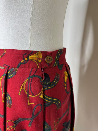 Geiger, Horn Printed Skirt 1980s