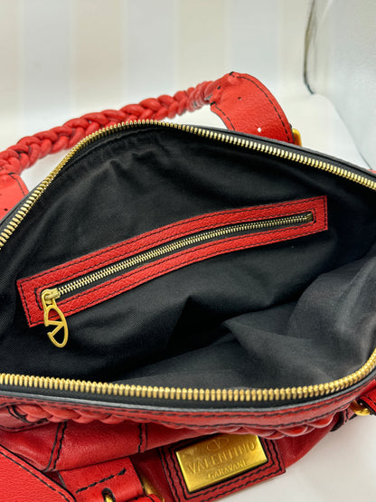 Valentino, Red Leather Hobo Bag Y2K