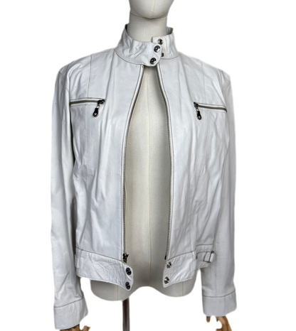 1980s White Maxima Moto Jacket