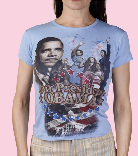 Obama Family Babydoll T-Shirt Y2K