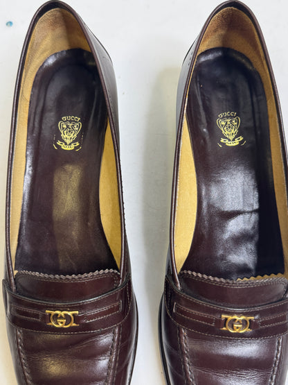 Gucci Brown Leather 70s Loafers