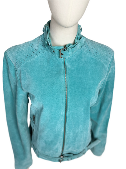 1980s Sky Blue Moto Jacket