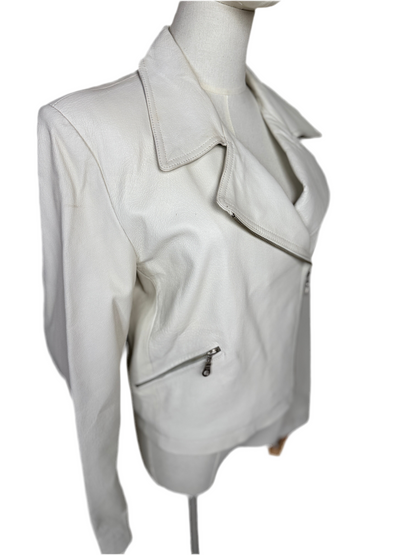 1970s Newport News White Leather Jacket