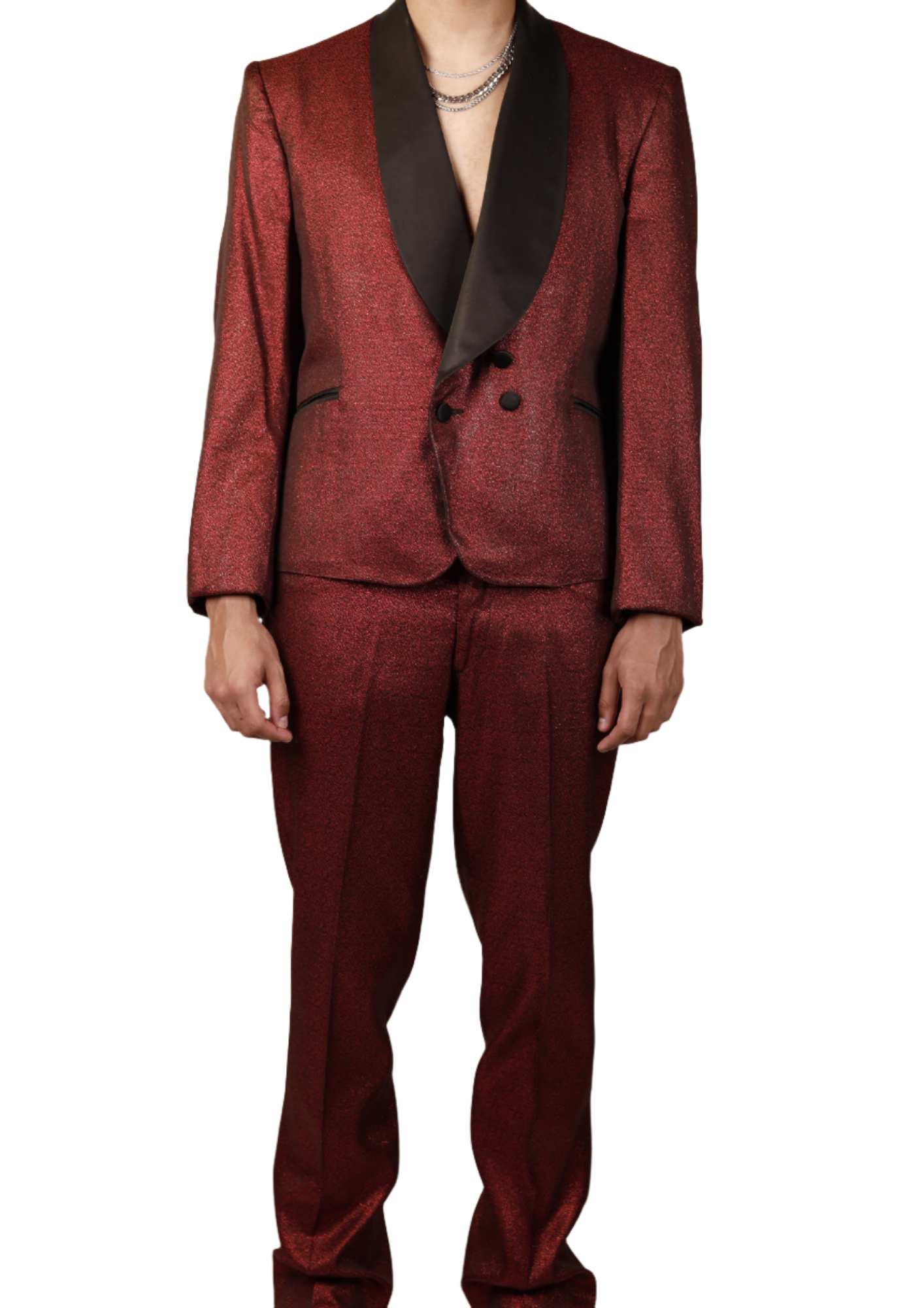 Red Metallic Rockabilly Tailored Mens Suit 1960s