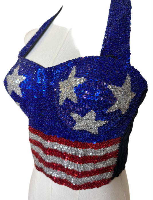 Americana Beaded Corset 1980s