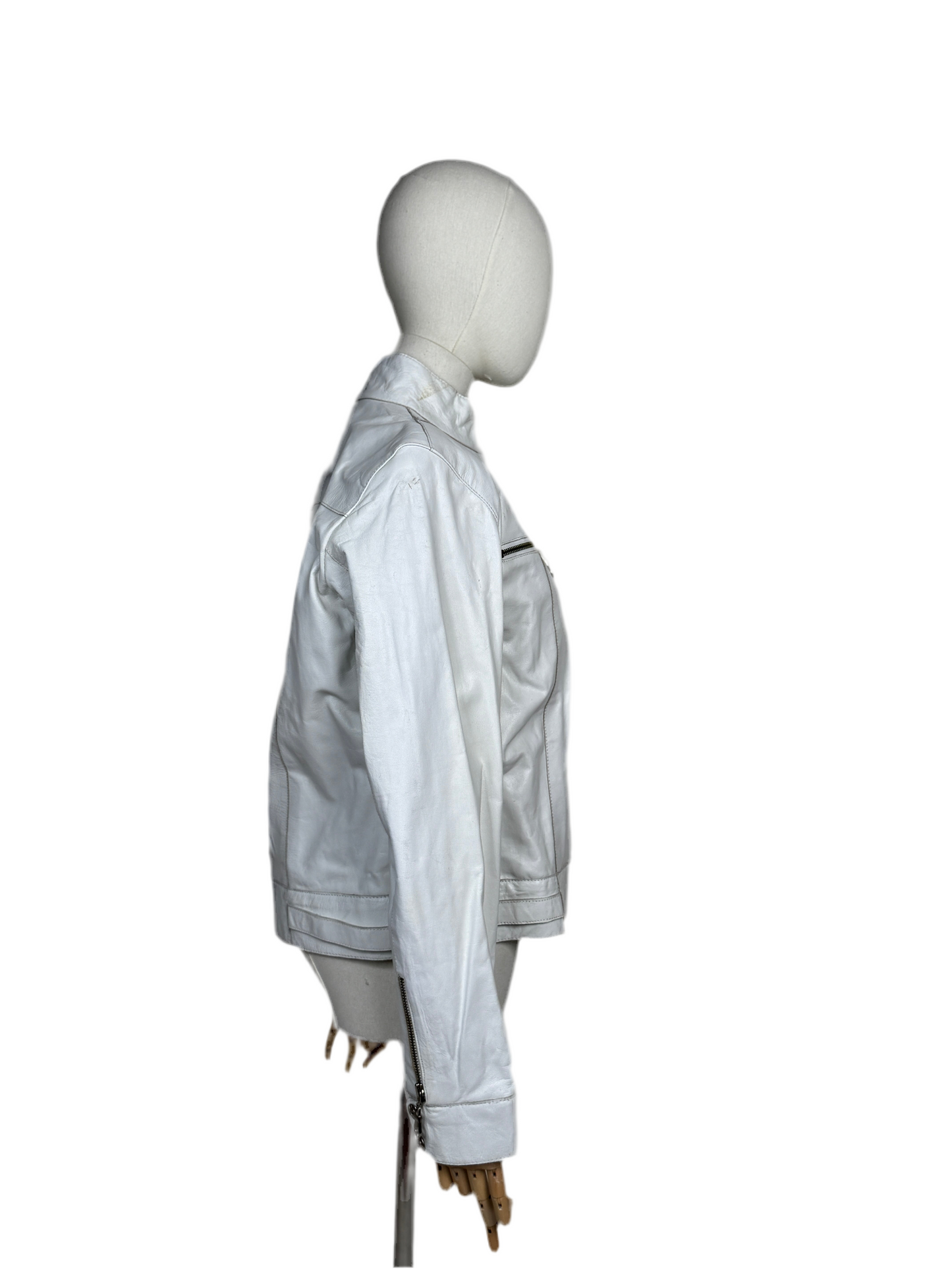 1980s White Maxima Moto Jacket