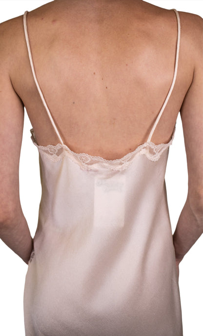 Halston, Baby Pink Silk Full Slip 1980s