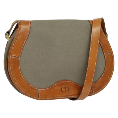 Christian Dior Canvas & Leather Crossbody Purse 1980s