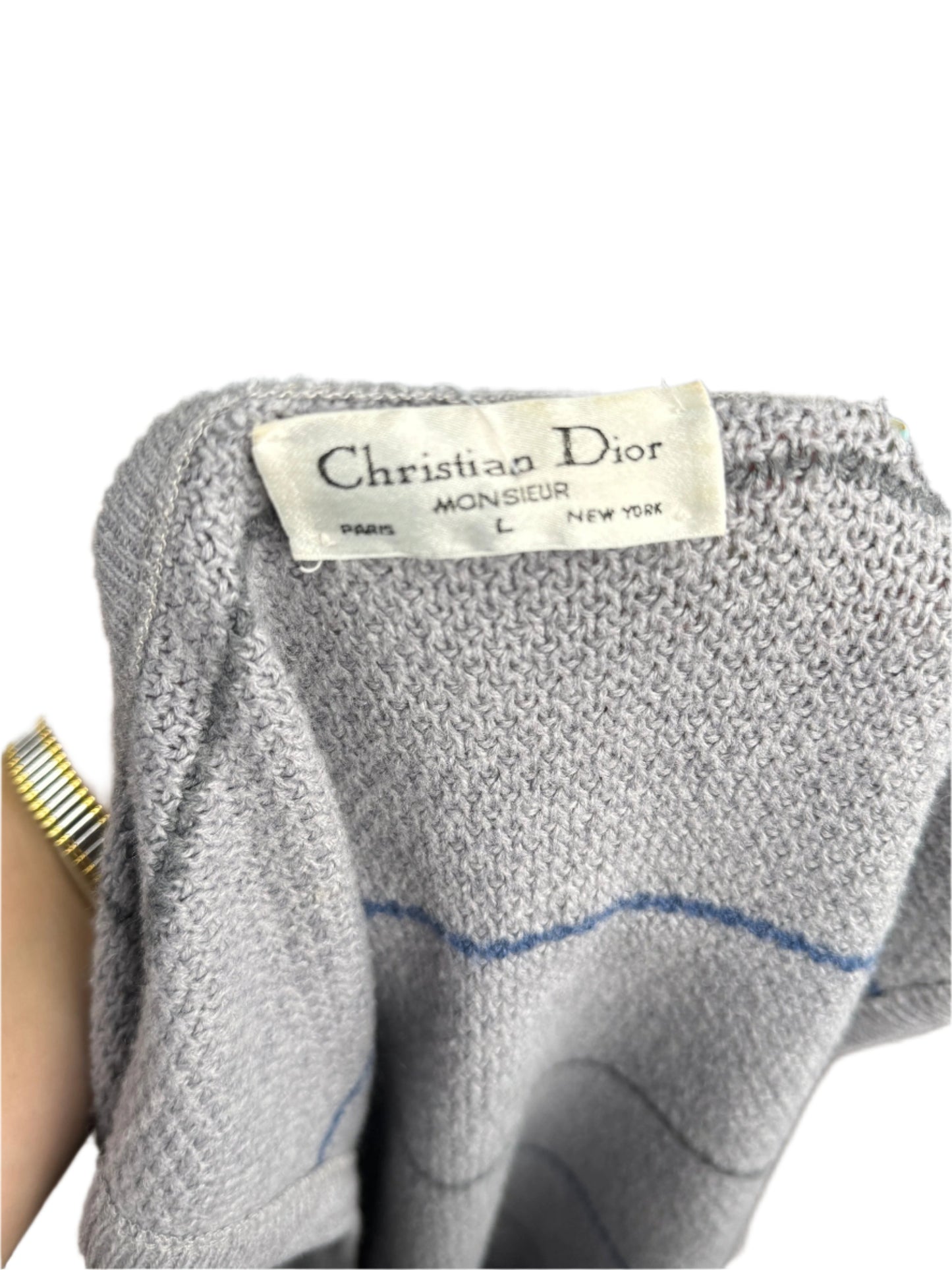 Christian Dior, Gray Cashmere Blend Vest 1980s