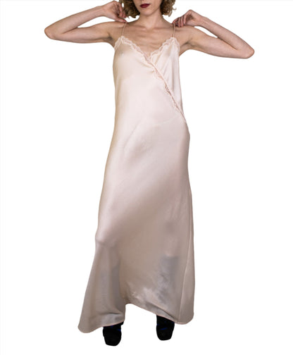 Halston, Baby Pink Silk Full Slip 1980s