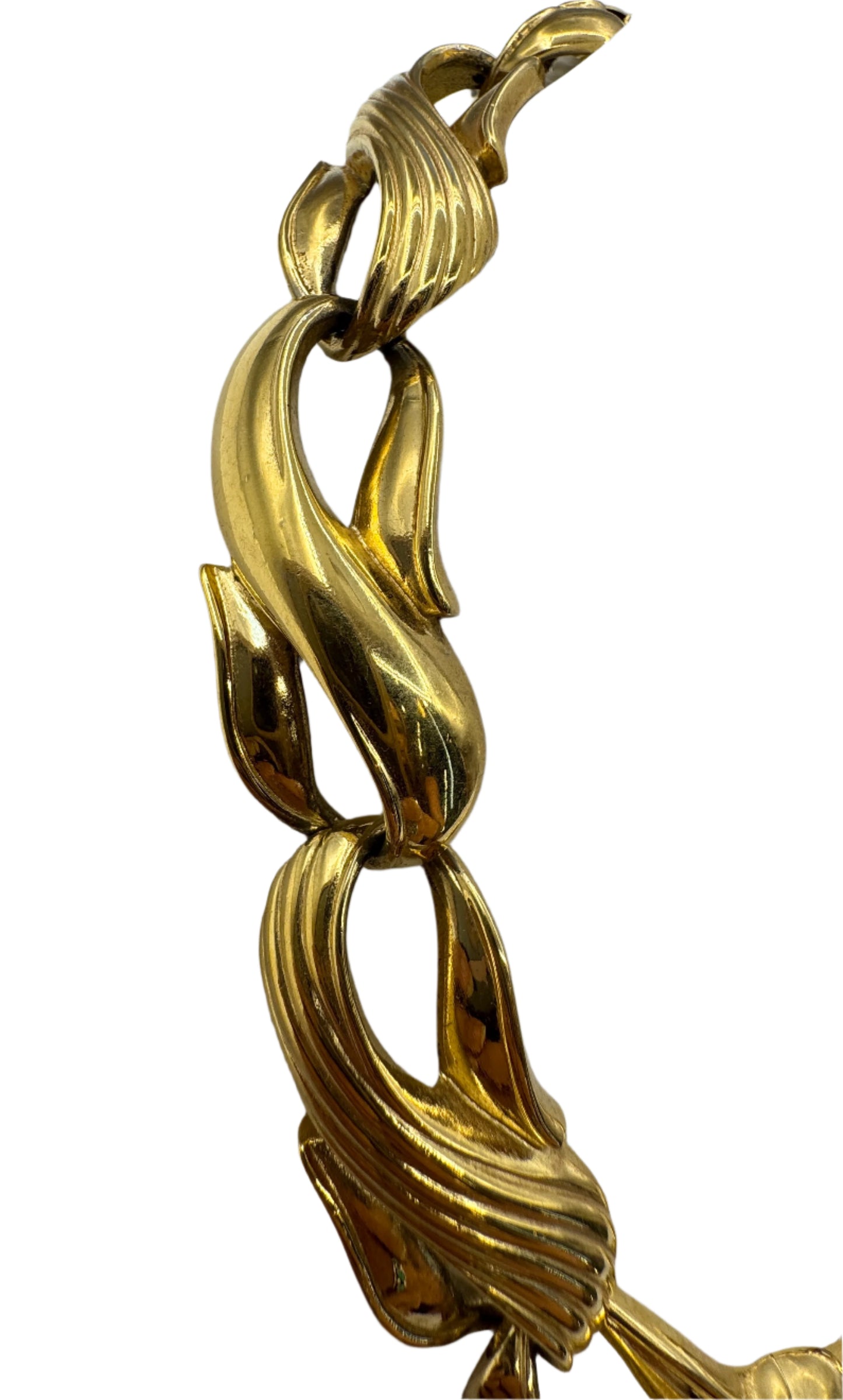 Givenchy, Gold S Swirled Link Necklace 1980s