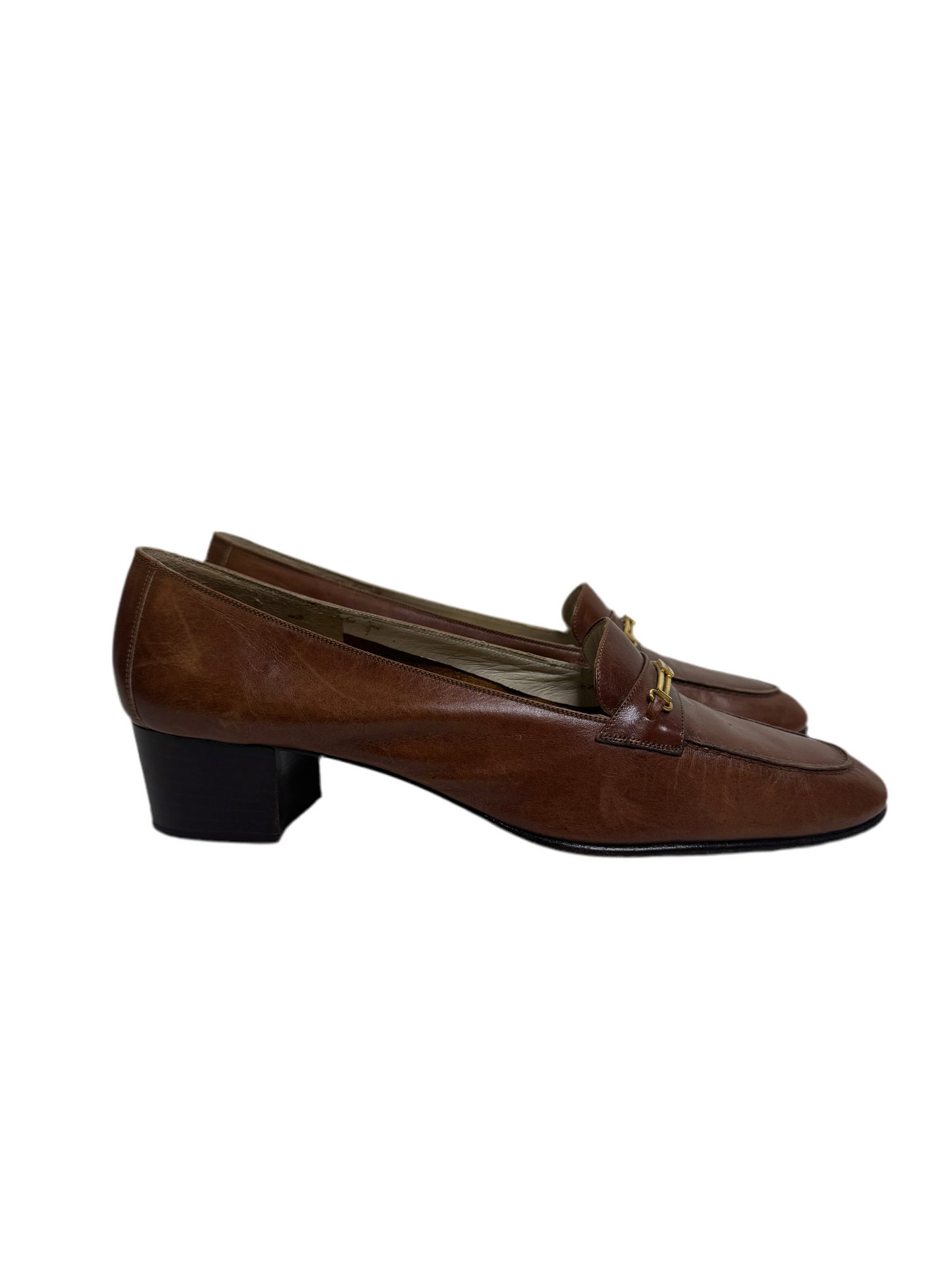 Ferragamo Brown Leather Heels 70s