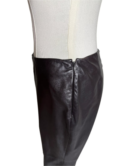 Ann Taylor, Dark Brown Paneled Leather Pants 1990s