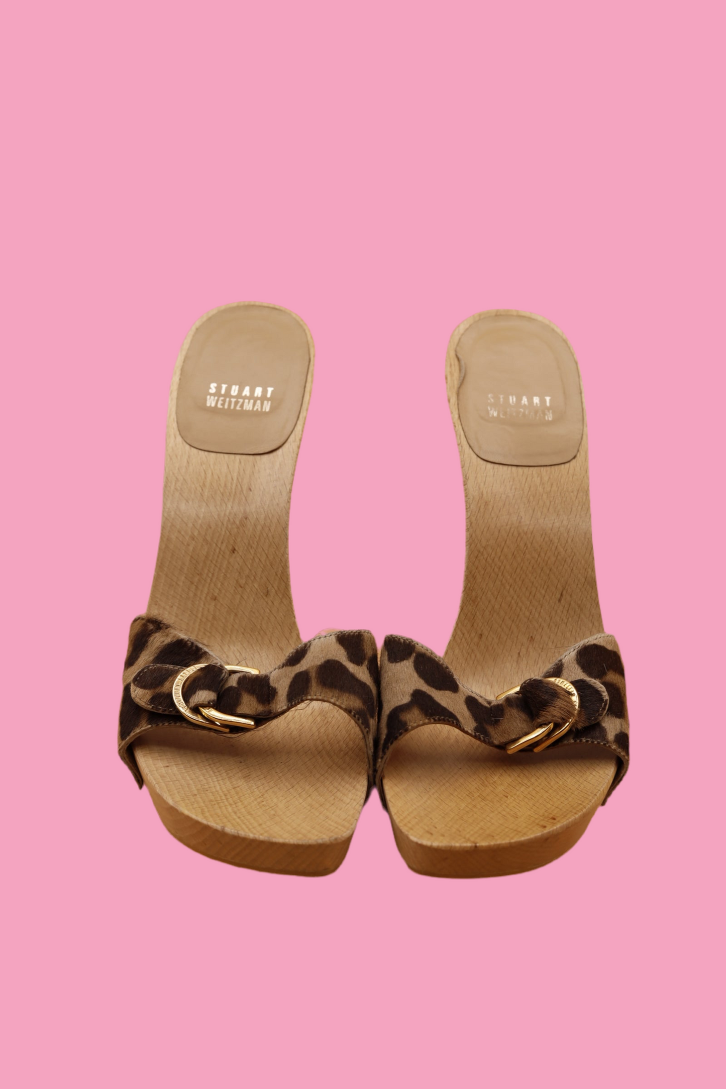 Stuart Weitzman LEopard Mules 1990s