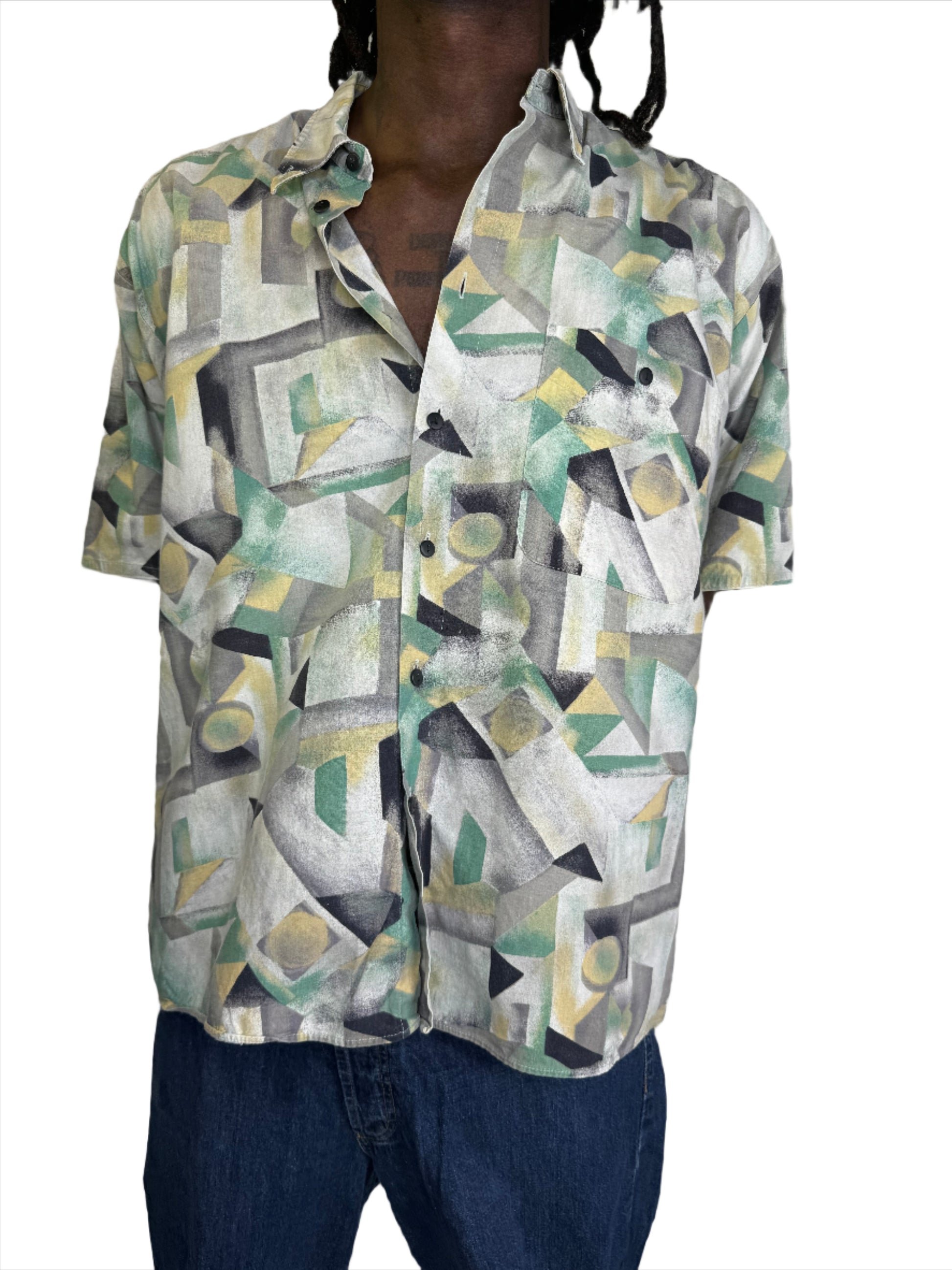 Gino de Romo, Graphic Button Up Shirt 1980s – House of Strut