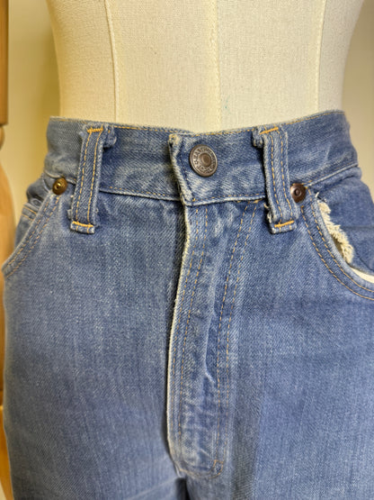 Jane Birkin Pieced Denim Bell Bottom Jeans 1970s