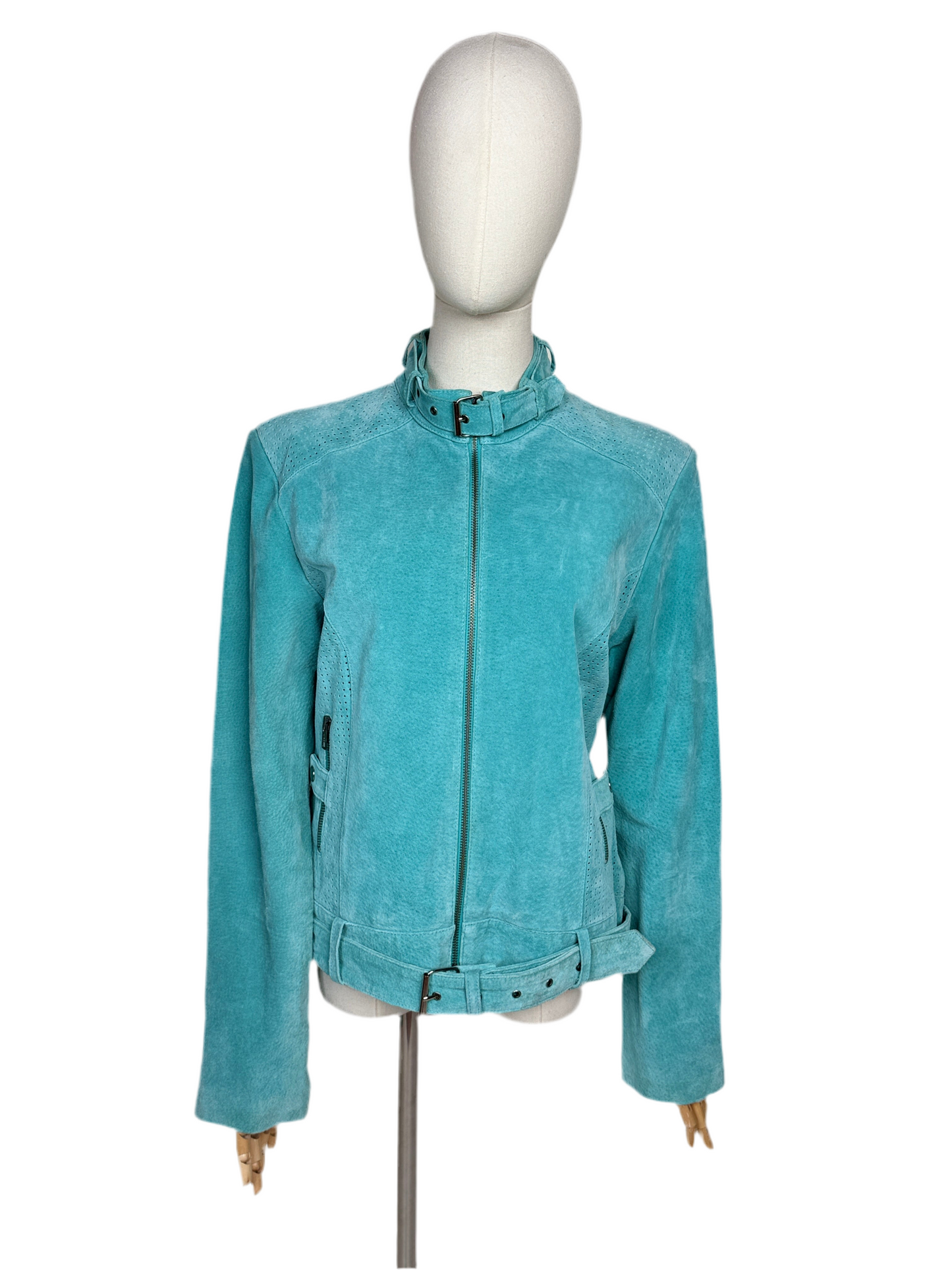 1980s Sky Blue Moto Jacket