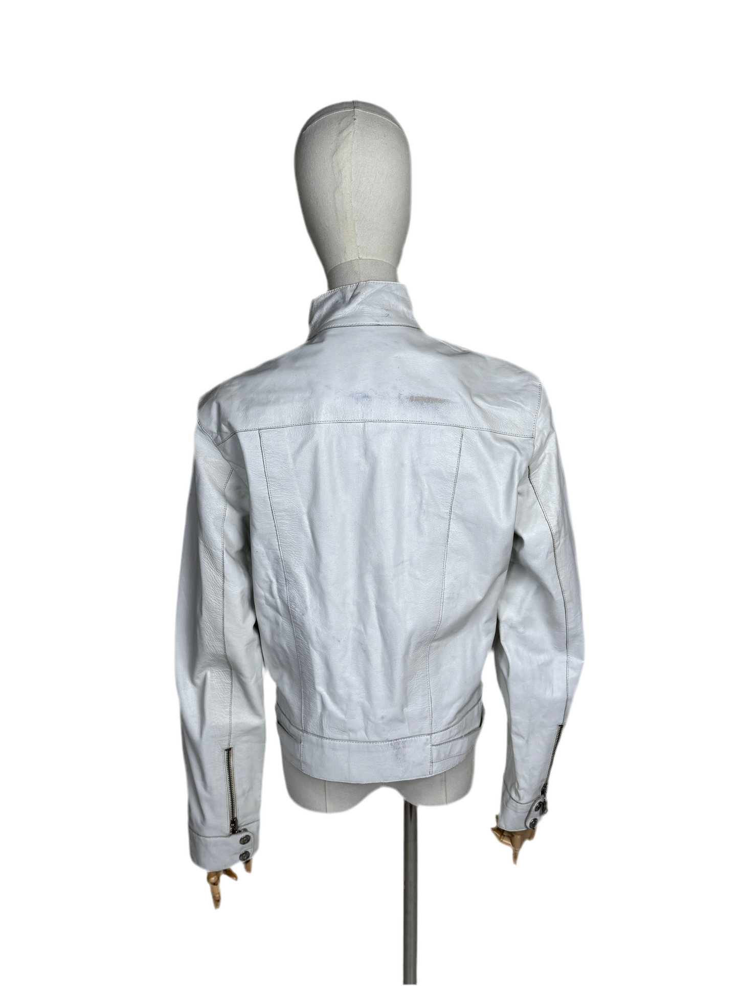 1980s White Maxima Moto Jacket