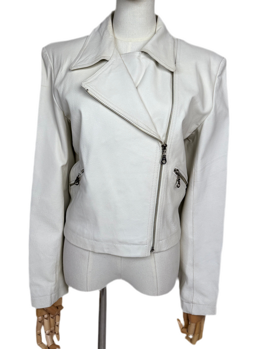 1970s Newport News White Leather Jacket