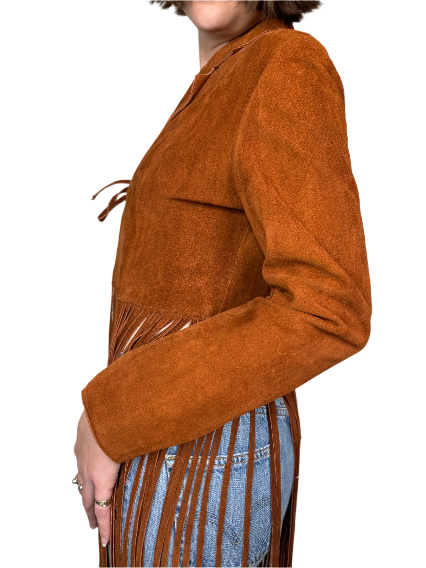 Brown Suede Jacket w/ Fringe 1990s