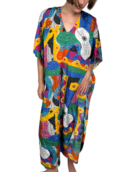 Sante, Colorful Printed Caftan 1980s