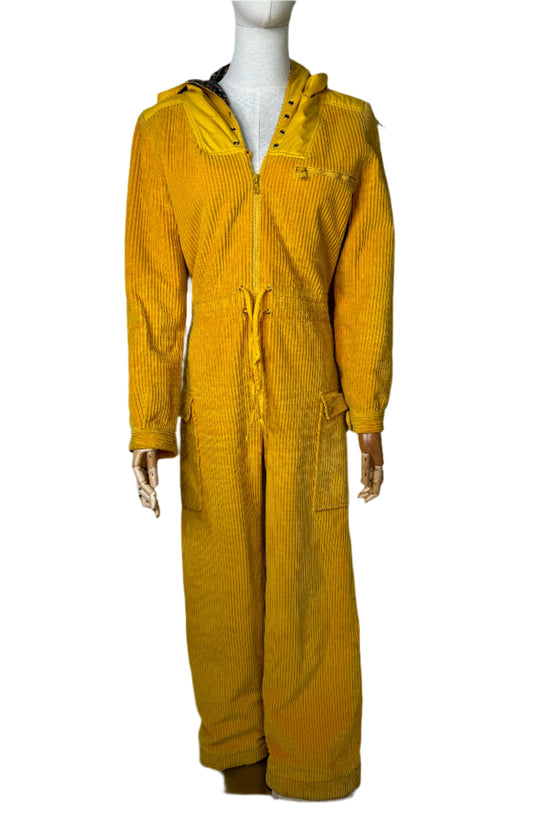 Yellow Corduroy Jumpsuit 1980s