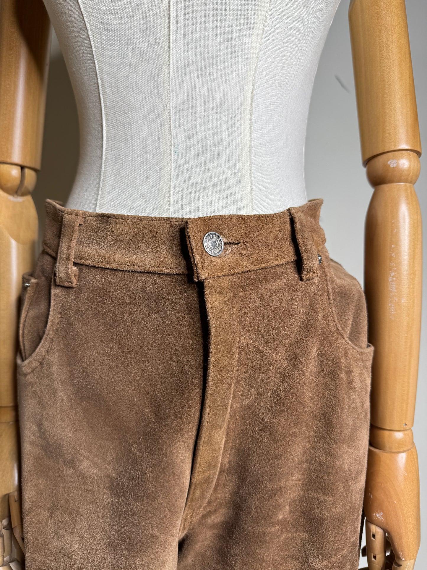 Ralph Lauren Brown Leather Suede Pants 1980s