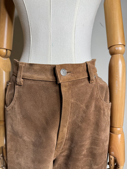 Ralph Lauren Brown Leather Suede Pants 1980s
