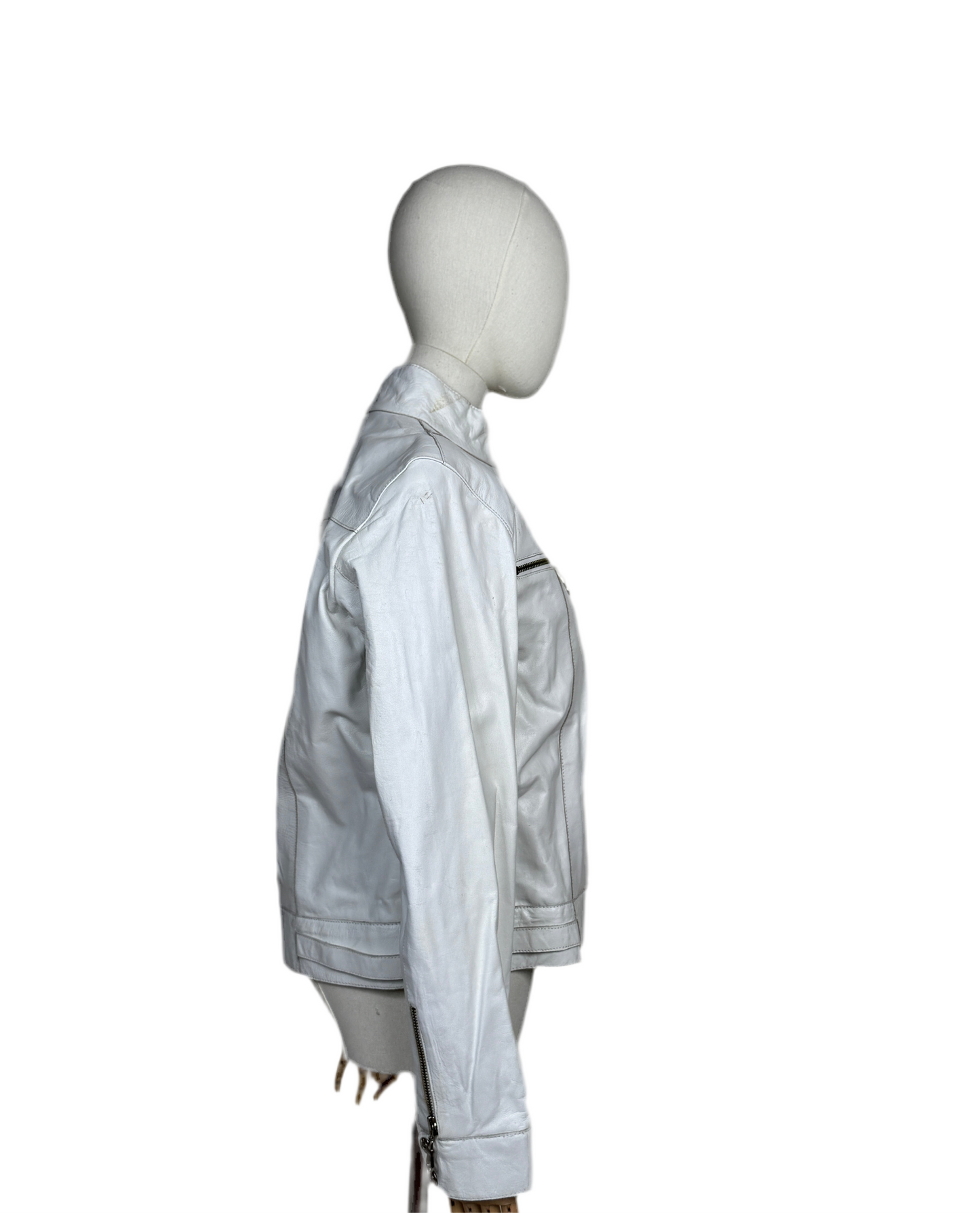 1980s White Maxima Moto Jacket