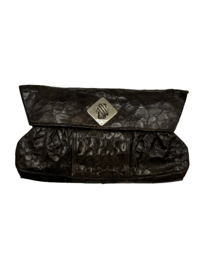 Brown Alligator Statement Clutch 1980s